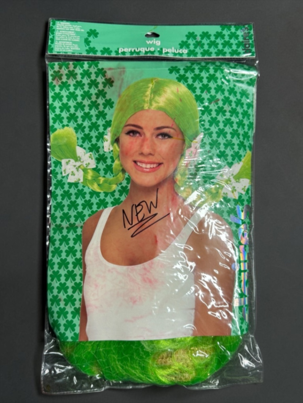 Claire’s Green Shamrock Pippi Longstocking Wig NIP